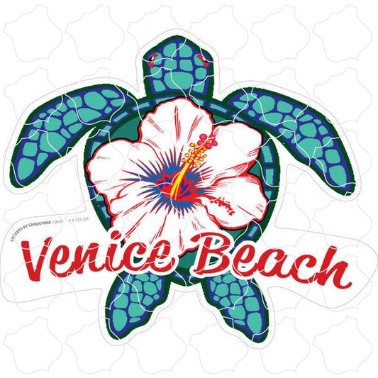 Venice Beach Blue Turtle White Flower