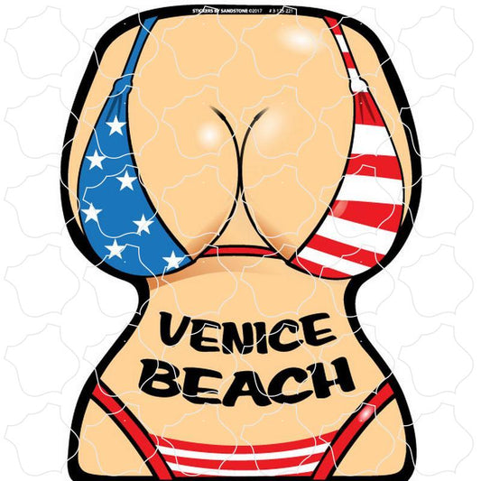 Venice Beach US Flag Bikini Front Torso