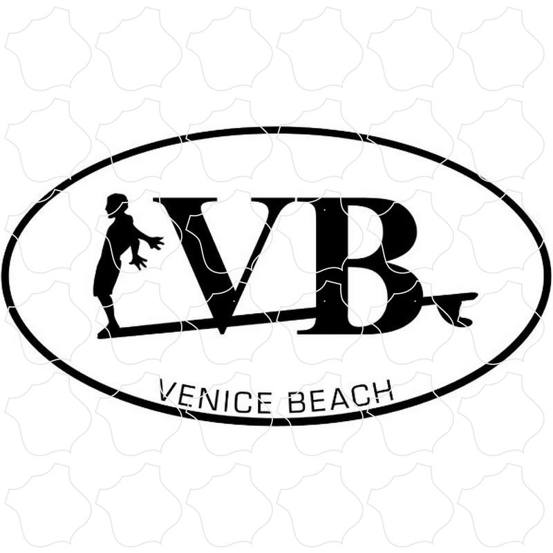 Venice Beach Long Board Surfer Euro Oval