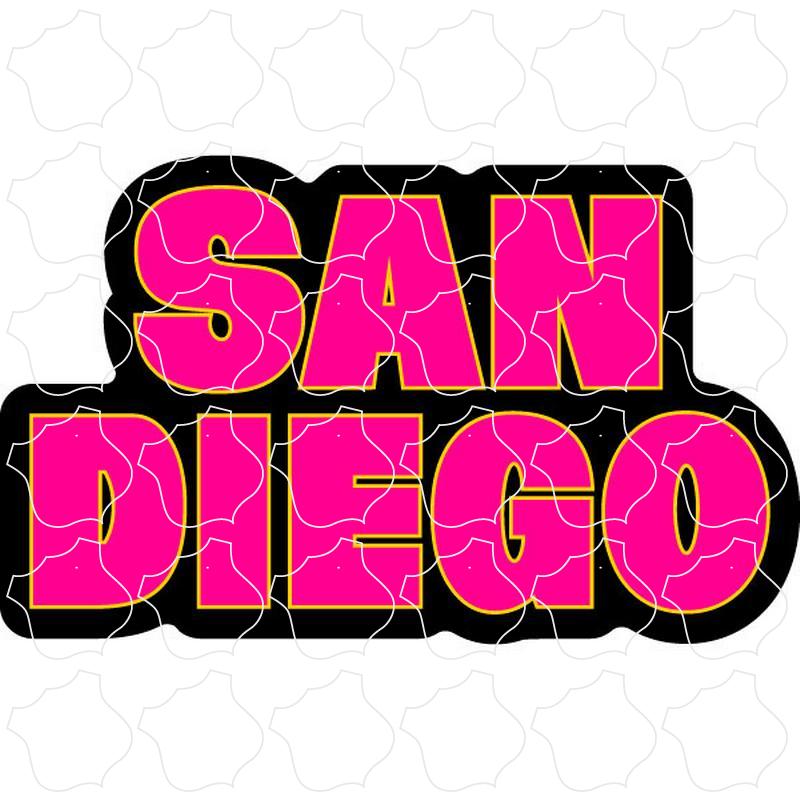 San Diego Hot Pink Block Letters