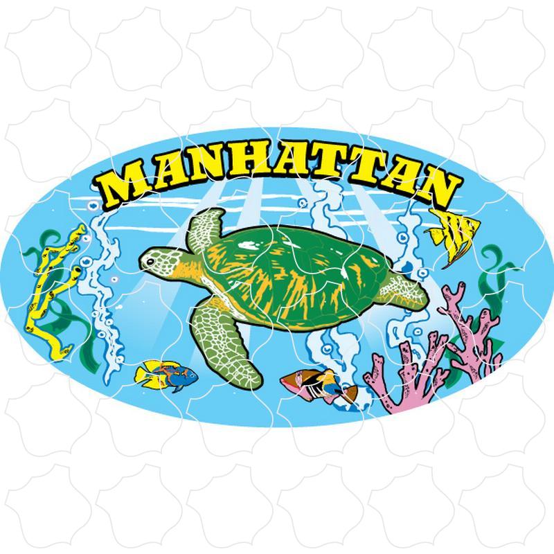 Manhattan Beach Turtle In The Sea Oval