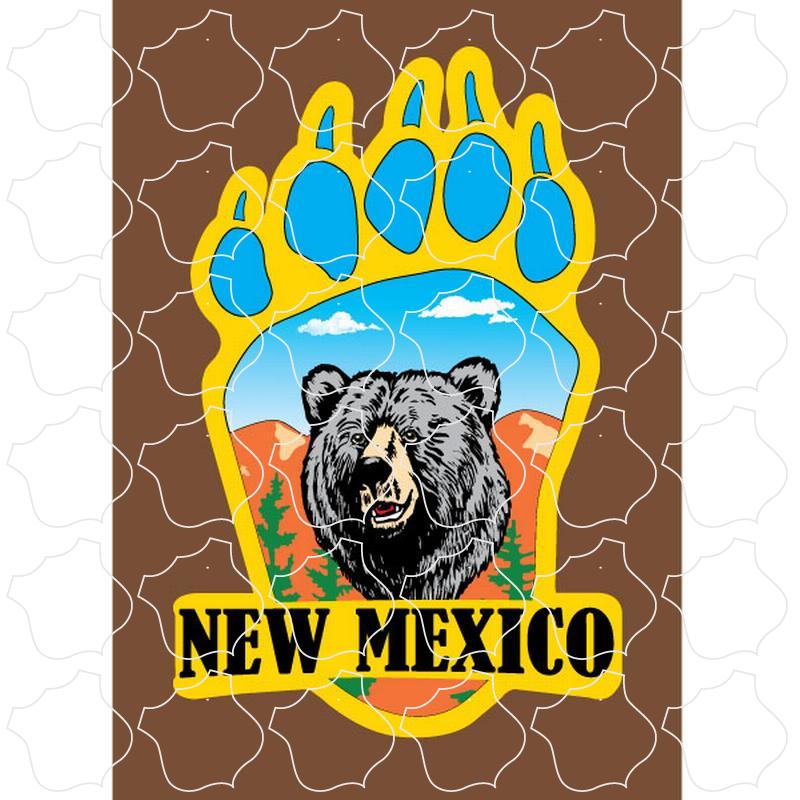 New Mexico Bear Head Bear Paw Full Color