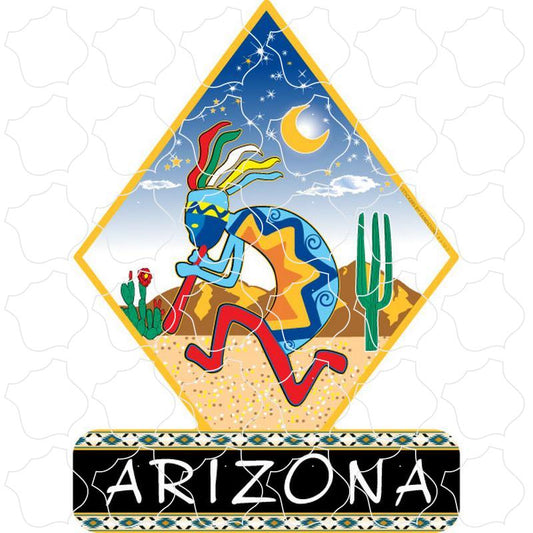 Arizona Kokopelli Diamond Black Base Vertical