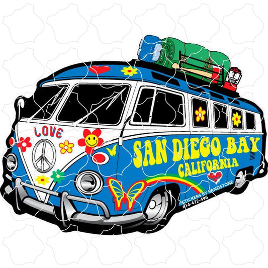 San Diego Bay, California Hippie Bus Camping Gear