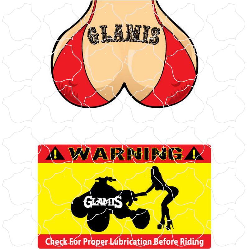 Glamis Red Bikini & Proper Lubrication 2 Up Sticker Sheet