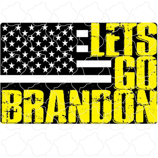 Novelty Lets Go Brandon on Black and White US Flag