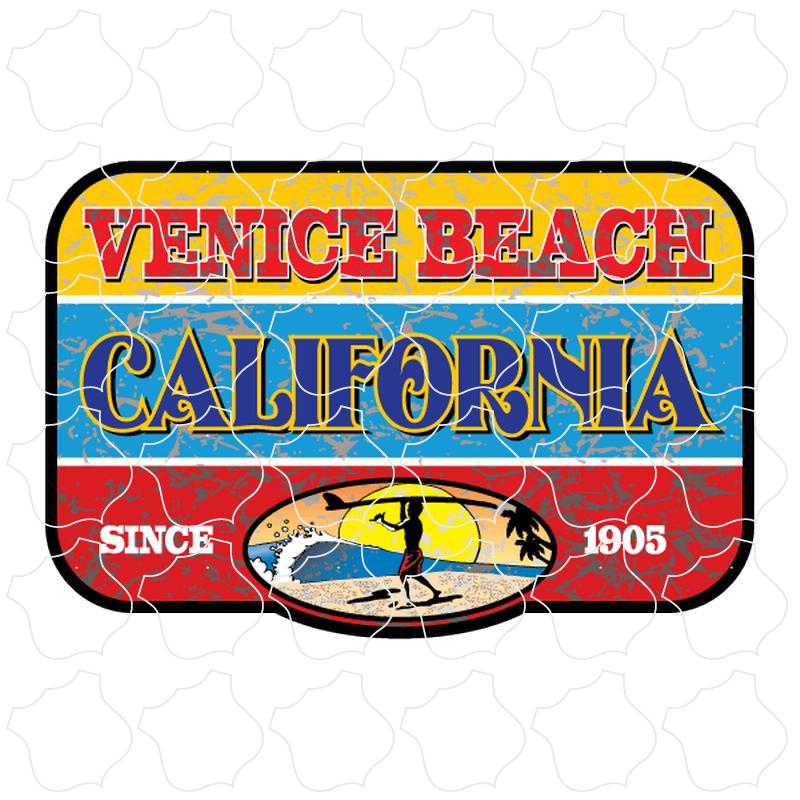 Venice Beach, CA Distressed Endless Summer Insert Rectangle