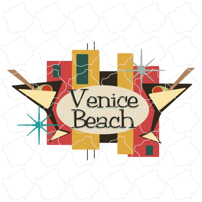 Venice Beach Retro Martini Glasses