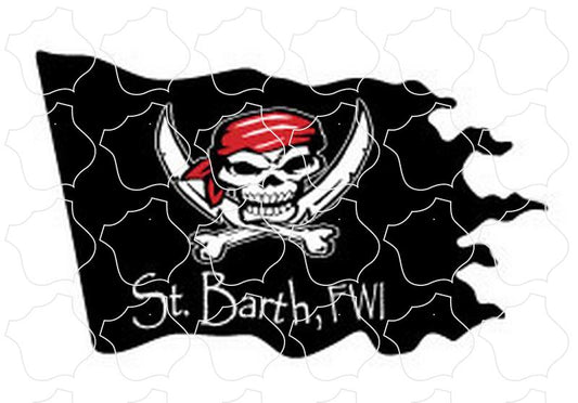 St. Barth, FWI Wavy Pirate Flag