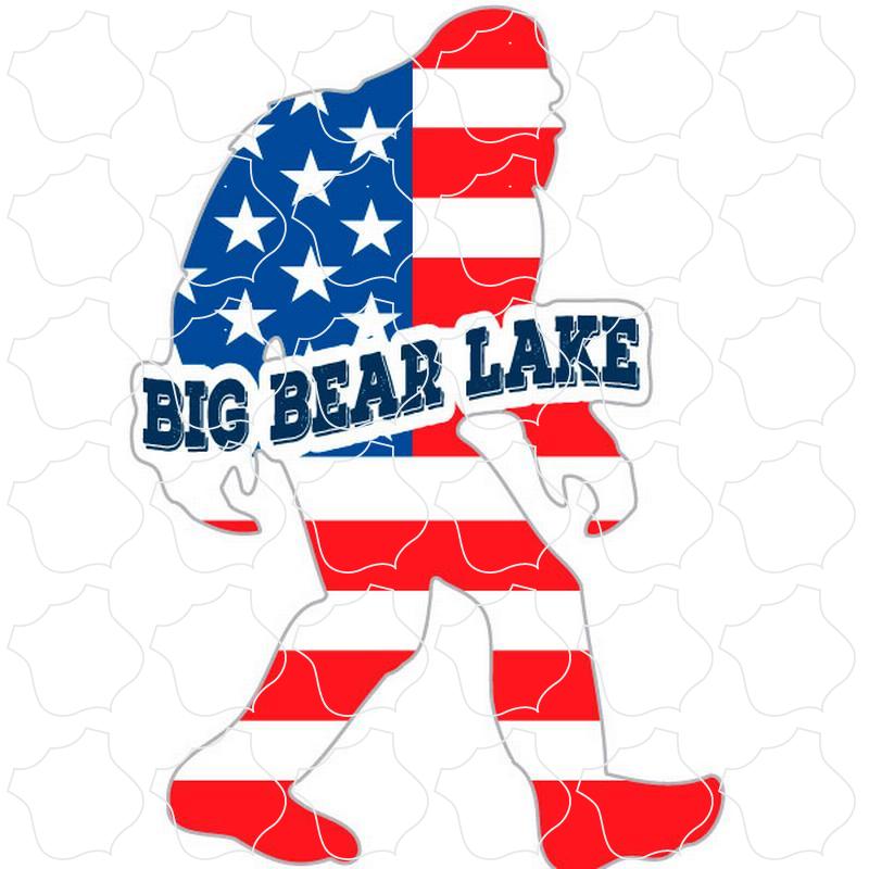 Big Bear Lake Bigfoot USA Flag