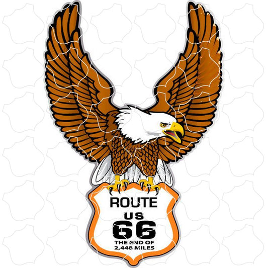 Santa Monica, CA Eagle Holding Route 66 Shield