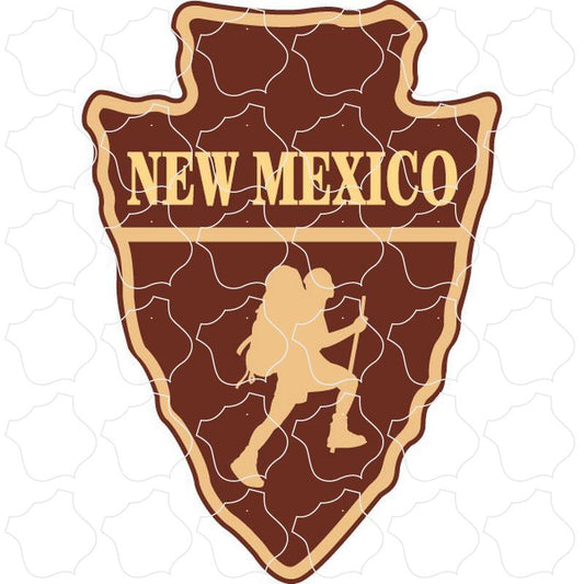 New Mexico Hiker Silhouette Arrowhead