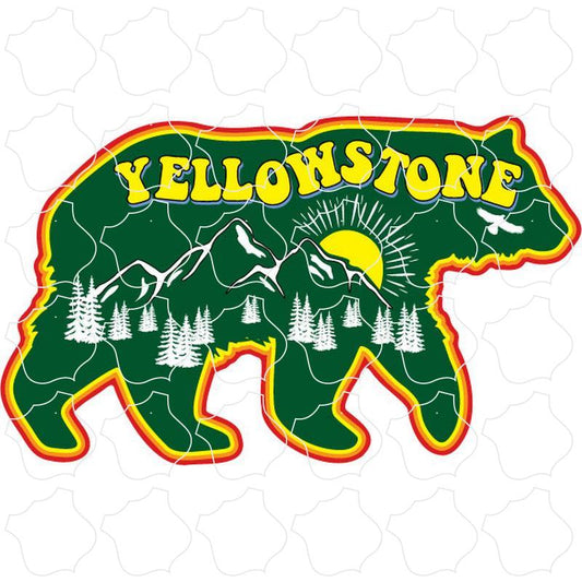 Yellowstone Green Retro Color Bear