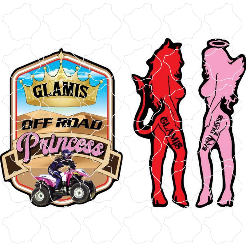 Glamis Off Road Princess & Devil Angel Girls 2 Up Sticker Sheet