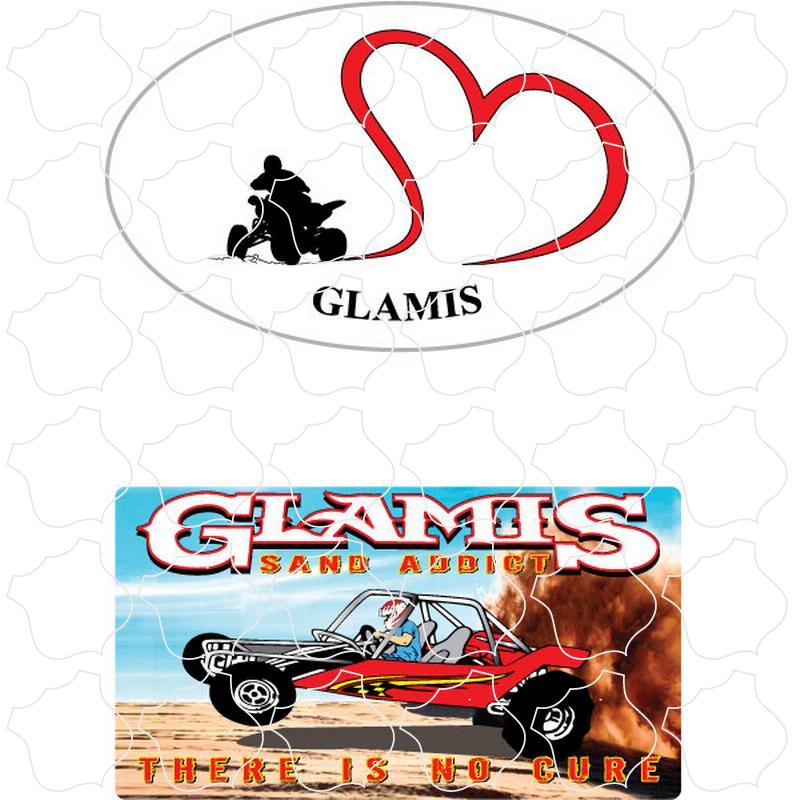 Glamis Swoosh Heart & Sand Addicts 2 Up Sticker Sheet