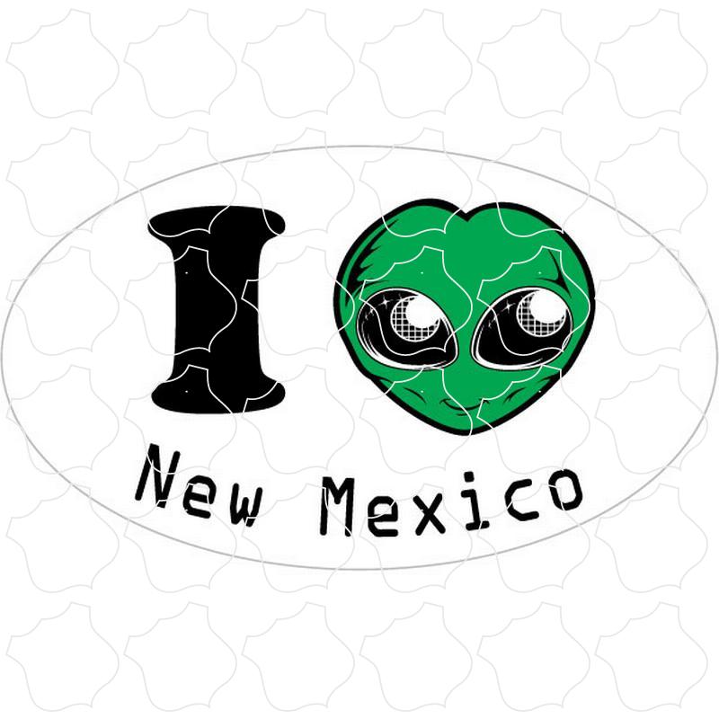 New Mexico Alien Heart Oval