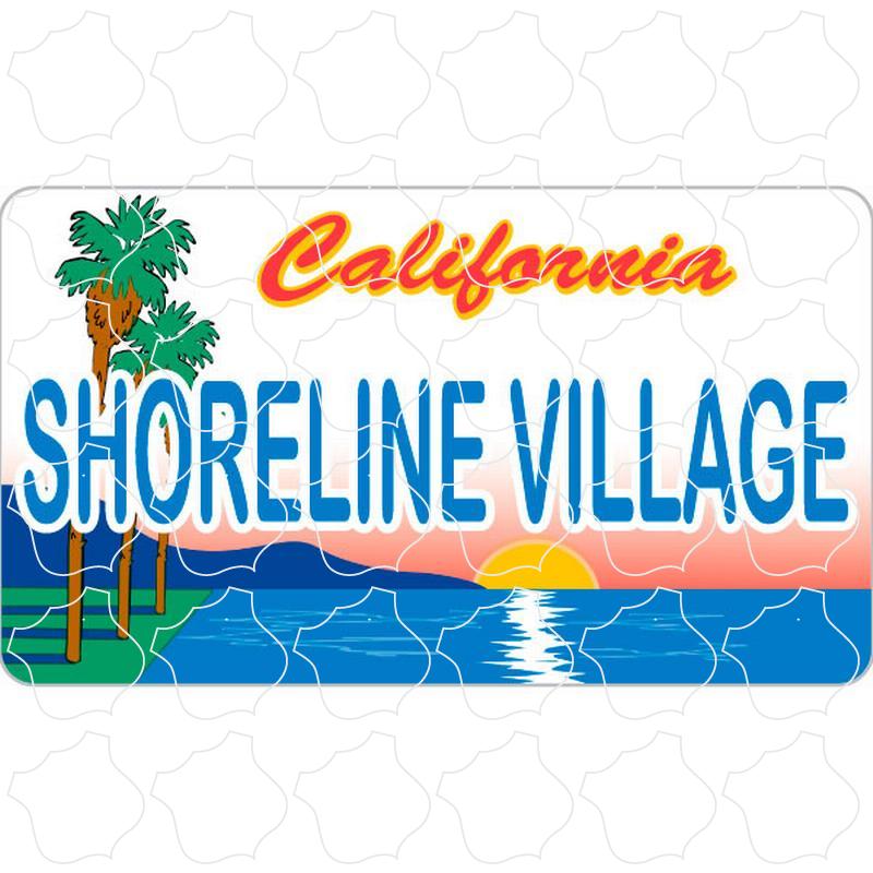 Palms Sunset License Plate Shoreline Village, CA Palms Sunset License Plate