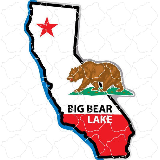 Big Bear Lake State Flag Map