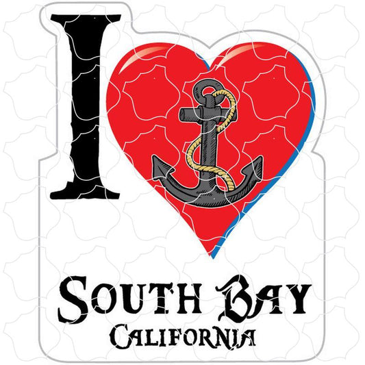 South Bay, CA I Heart with Anchor Vertical