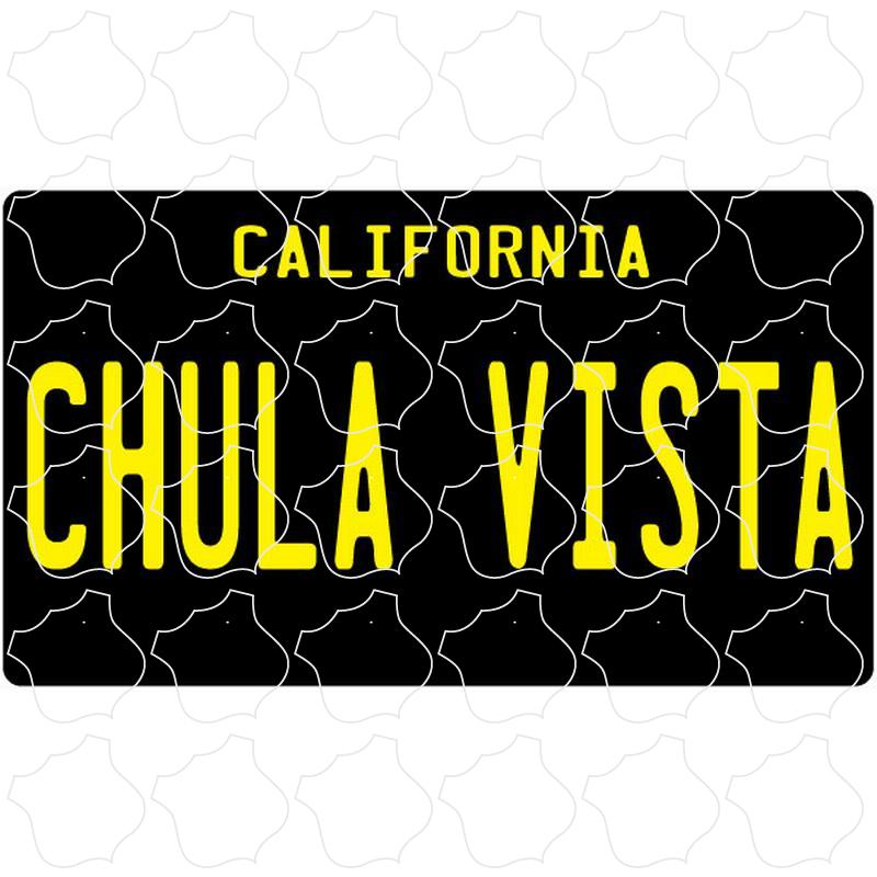 Chula Vista, CA Black License Plate