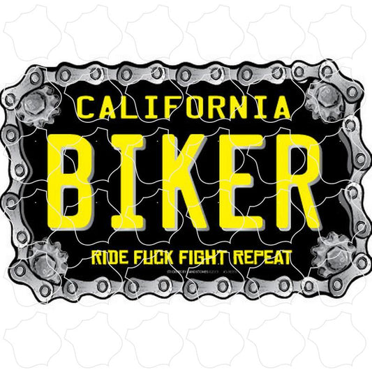 Biker License Plate Chain Border