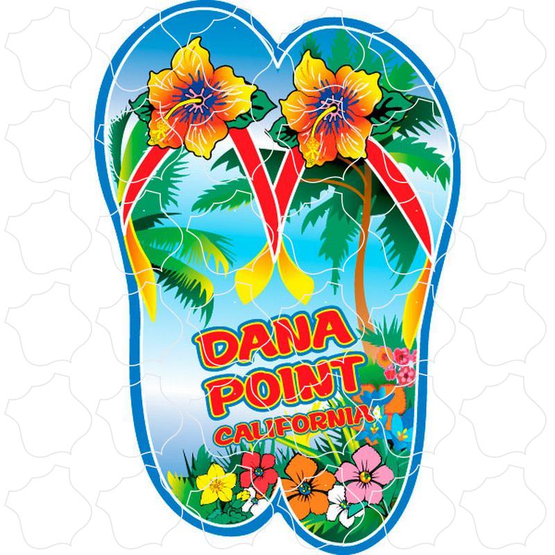 Dana Point California Flip Flops With Fl Dana Point, CA Flip Flops With Flowers Vertical