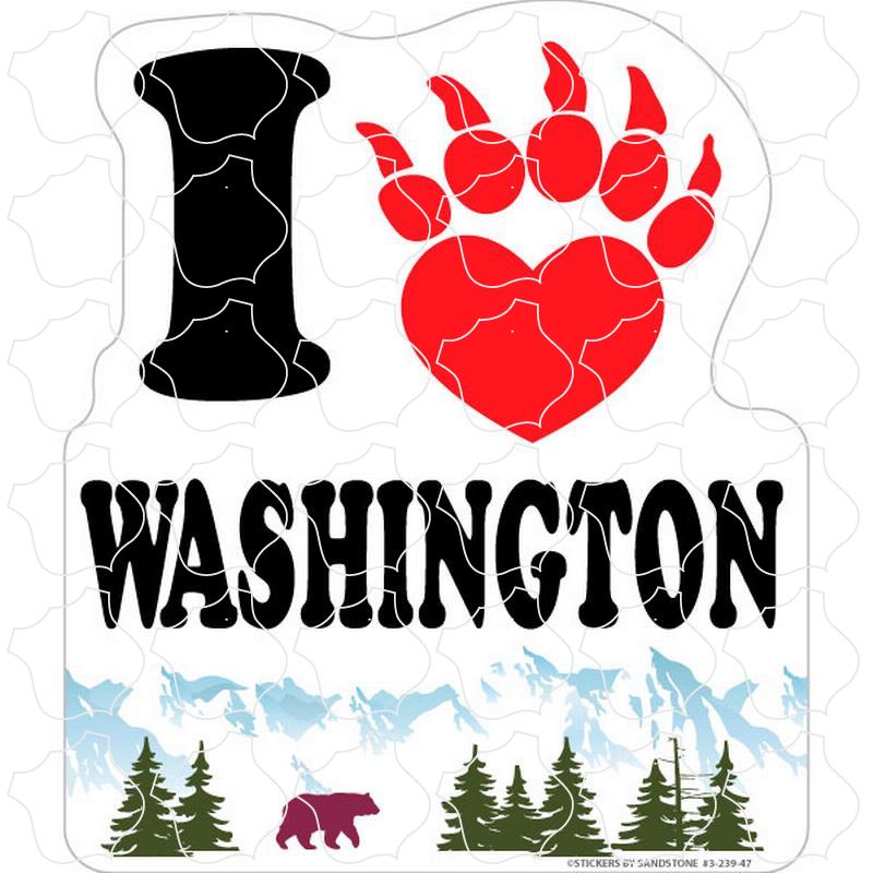 Washington I Heart Bear Paw