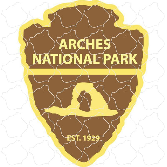 Arches National Park Brown & Yellow Arrowhead Sign