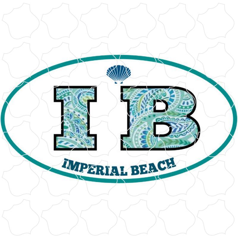 Imperial Beach, CA Paisley Letters Oval