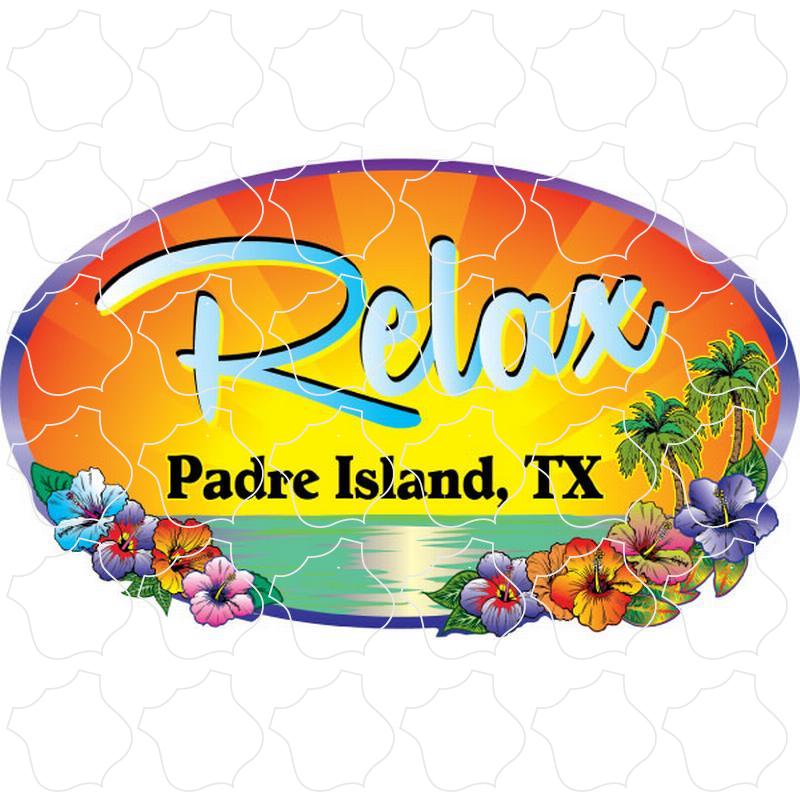 Padre Island, TX Relax Beach Scene Oval