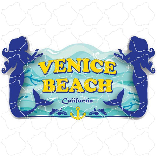 Mermaid Silhouette Border Venice Beach, CA Mermaid Silhouette Border