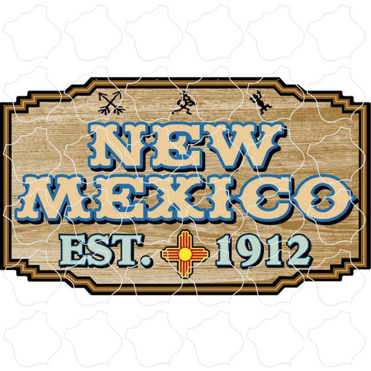 New Mexico Wood Western Icon Sign