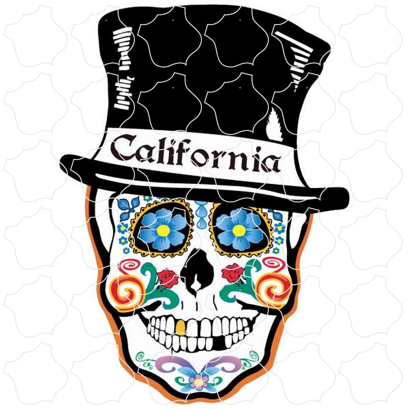 California Top Hat Sugar Skull