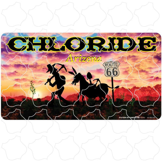 Chloride, Arizona Silhouette Miner Donkey Cloudy Sunset