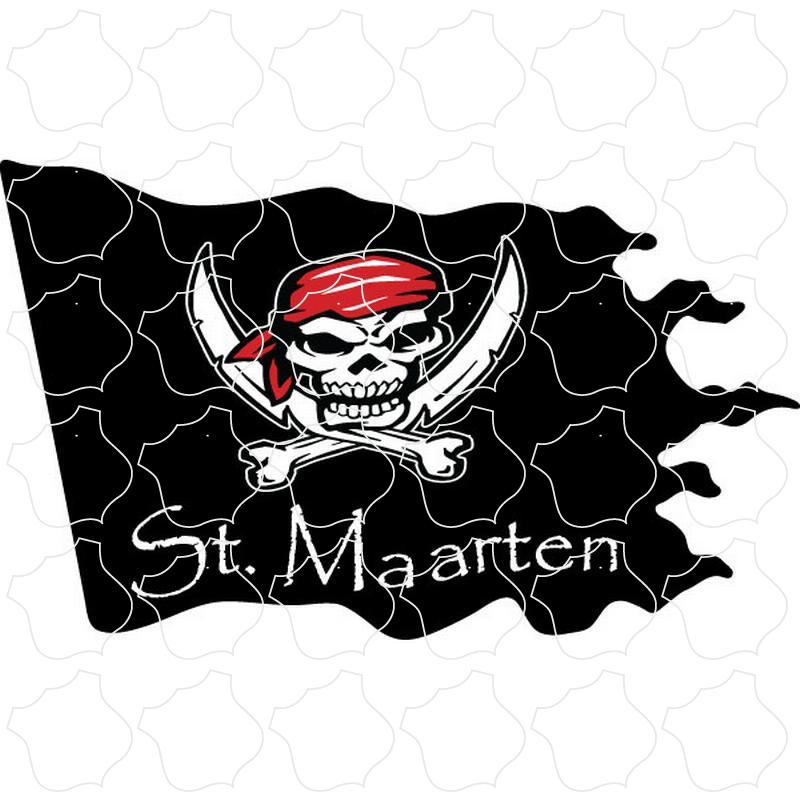 St Maarten Wavy Pirate Flag