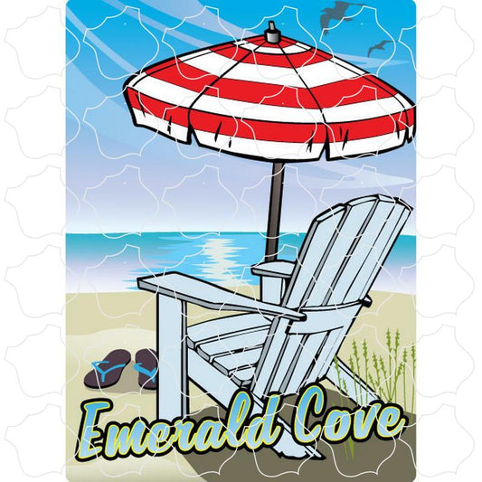 Umbrella Beach Chair Scene Emerald Cove Umbrella Beach Chair Scene