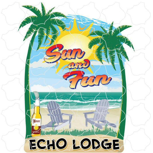 Echo Lodge Sun and Fun Palm Trees and Be Echo Lodge Sun and Fun Palm Trees and Beach Chairs