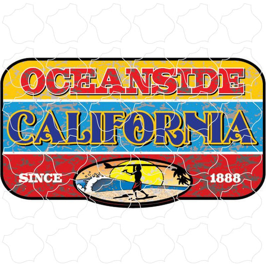 Oceanside, CA Distressed Endless Summer Rectangle