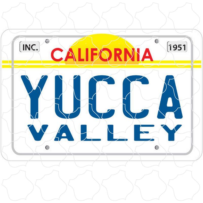 CA License Plate Yucca Valley California License Plate