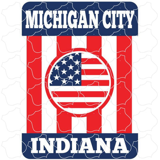 Red White Stripes Flag Vertical Michigan City, IN Red White Stripes Flag Vertical