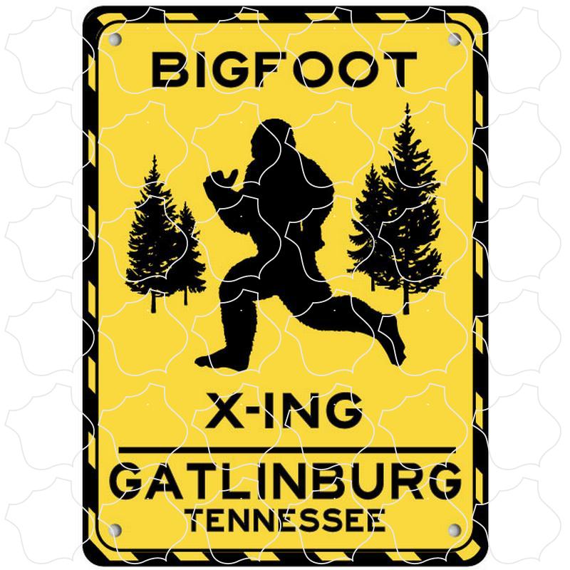 Gatlinburg, TN Bigfoot Crossing Sign Vertical