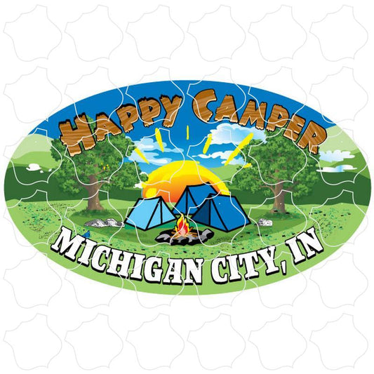 Michigan City, IN Happy Camper Oak Trees Oval