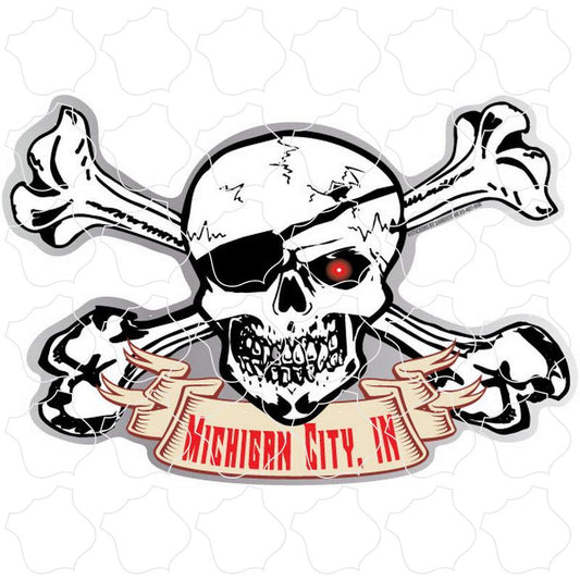 Michigan City Skull & Crossbones Ban Michigan City, IN Skull & Crossbones Banner