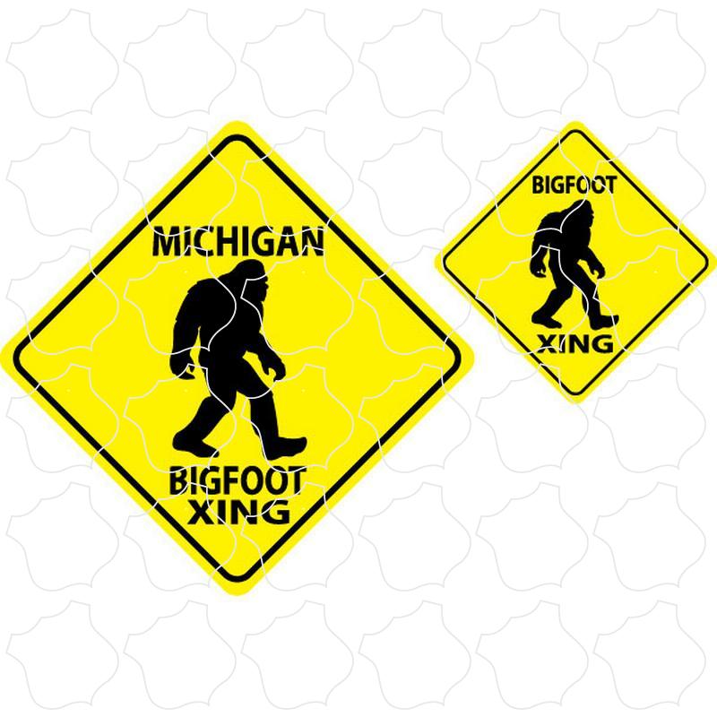 Michigan Bigfoot Crossing Signs