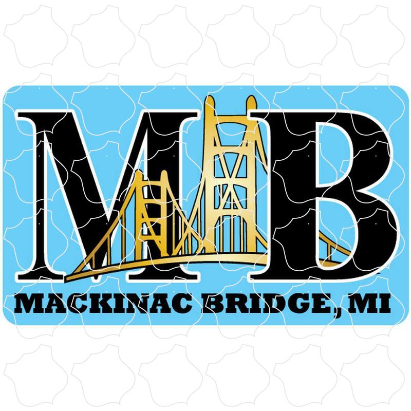 Michigan Bridge Blue Rectangle