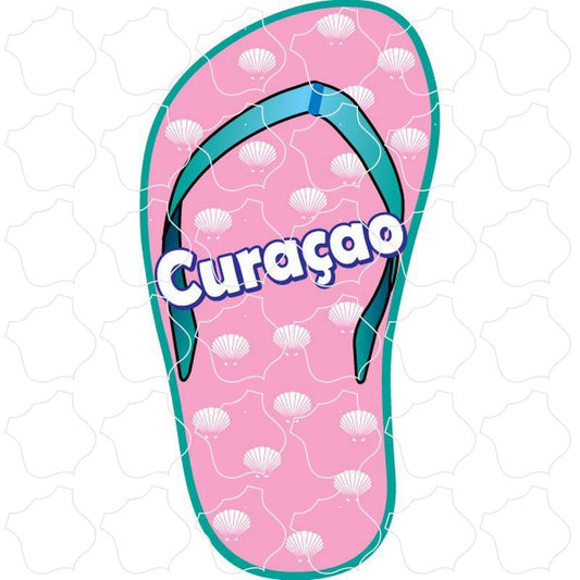 Curacao Pink Shell Print Flip Flop