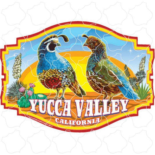 Yucca Valley, California Quail Desert Scene