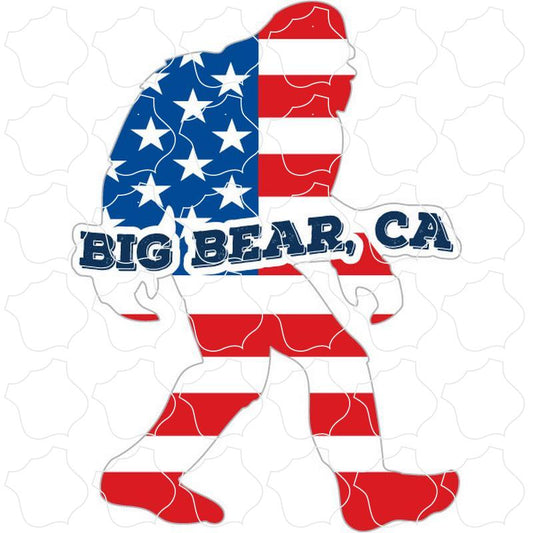 Big Bear, CA USA Flag Bigfoot