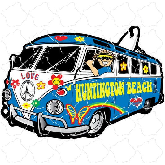 Huntington Beach, CA Hippie Surfboard Bus