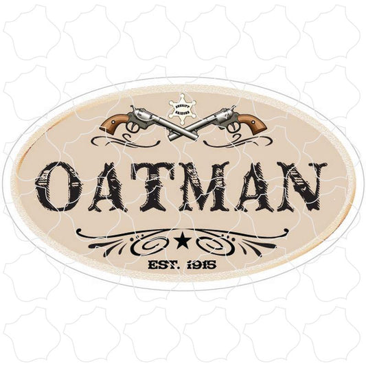 Oatman, AZ Vintage Oval with Six Shooters